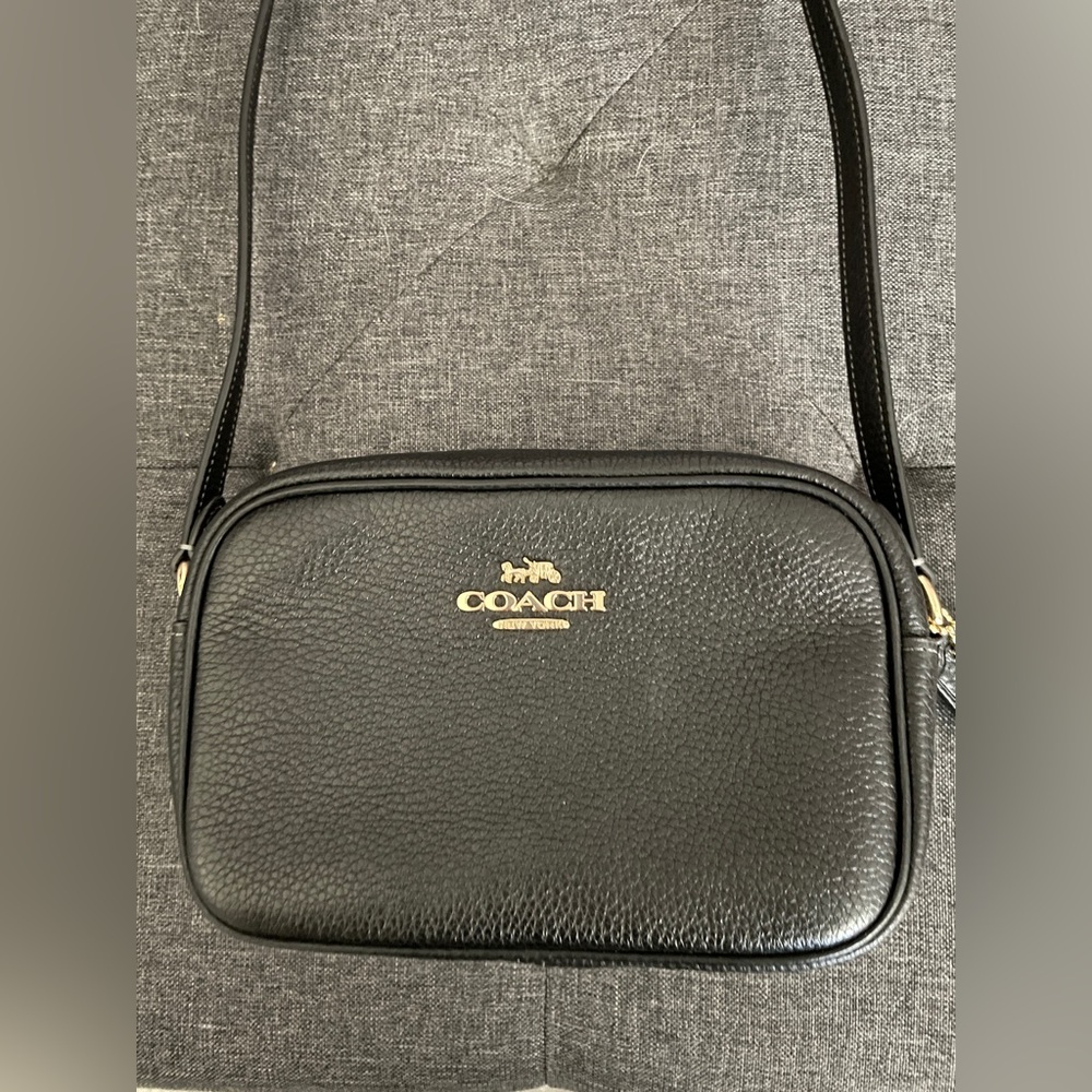 Coach Black Leather Mini Jamie Crossbody Bag